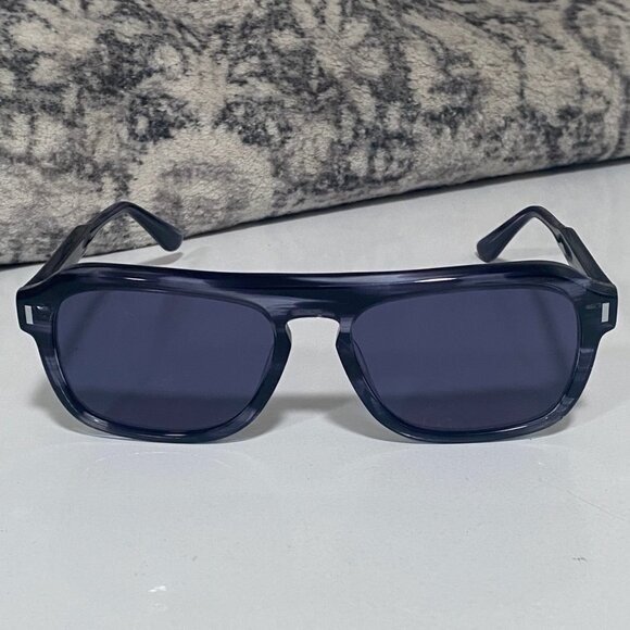 NEW Calvin Klein Modern Aviator Sunglasses in Striped Blue Mens - Picture 1 of 5